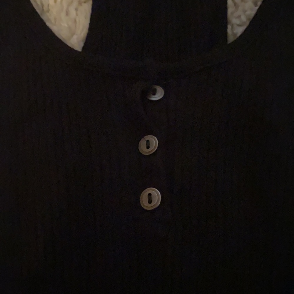 Black Ribbed Racerback Bodysuit - Picture 2 of 6